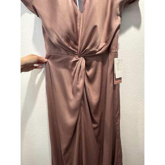 Stacees Women’s Size 10 Pink Dusk Long Bridesmaid Dress V Neck Evening Glam - Picture 3 of 8